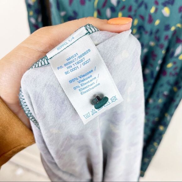 Boden Midi Long Sleeve Floral Green Print Size 6 - Picture 9 of 9